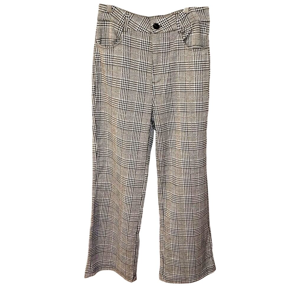 Uniq Houndstooth Black and Gray Size Medium M Wide Leg Pants Career Work NWT
